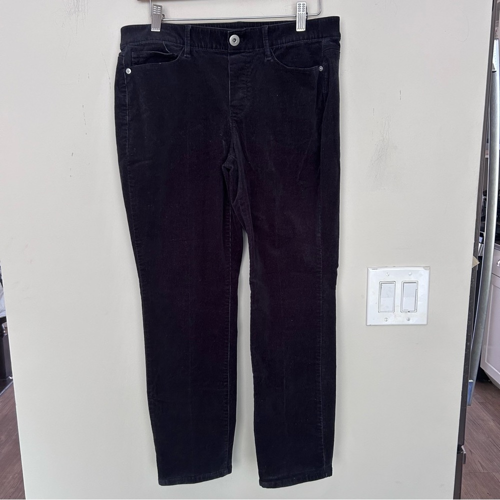 J Jill Corduroy Jeans Authentic Fit Slim Leg Stretch Gray/Black. Size small